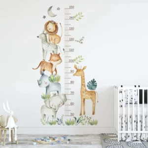 Stickers mural toise avec animaux de dessin animé