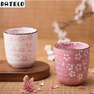 Tasse à thé et à café en céramique couleur beige et rose