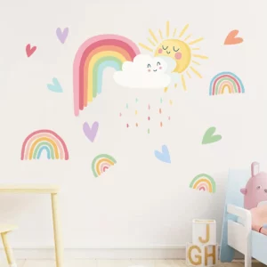 Stickers mural motif arc-en-ciel