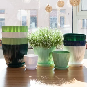 Pot de fleurs rond avec sous pot