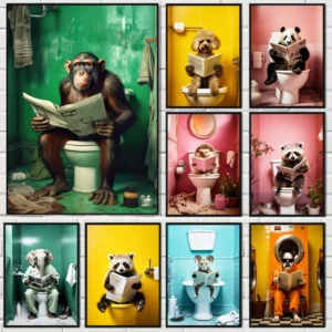 Affiches et imprimés d'animaux chimpanzés, éléphants et pandas