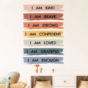 Stickers d'affirmations Je suis gentil, je suis courageux, je suis aimé