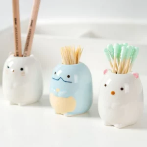Petit pot en céramique pour brosse a dent, coton tige, pinceau