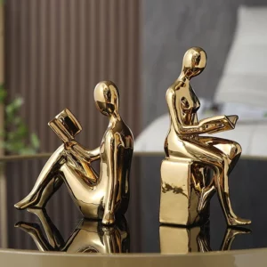 Ensemble de 2 figurines bloc livres en céramique