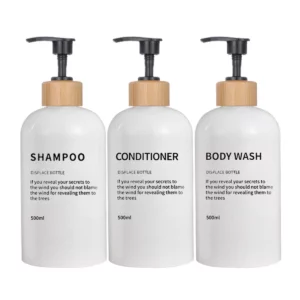 Lot de 3 distributeurs de savon, shampoing et conditionneur