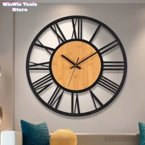 Horloge murale à chiffres romains, style nordique