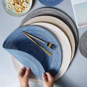 Lot de 6 sets de table ronds, antidérapants, pour table à manger