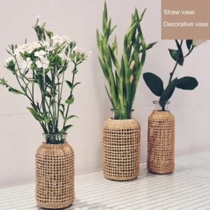 Vase en verre tissé en corde, Décoration de Table