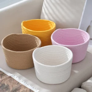 Paniers de rangement de coton pour cosmétiques, bijoux, clés de bureau