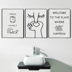 Affiche murale pour salle de bains et toilettes