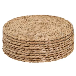 Sets de table ronds en rotin tissé