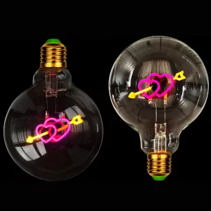 TIANFAN Vintage Edison ampoule Led grand Globe G95 coeur cupidon flèche 3W Dimmable 110V 220V E26 E27 spécialité ampoule décorative