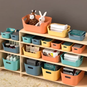 Boîte de rangement pour salle de bain, maquillage, bijoux