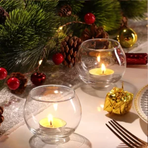 Bougeoir rond en verre
