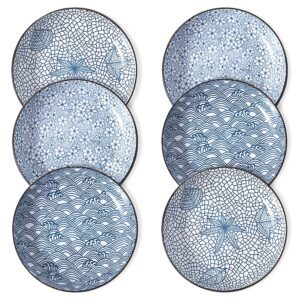 Ensemble de 4 ou 6 assiettes plates en céramique