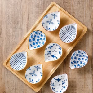 Assiette en céramique de Style japonais, 4 pièces, pour vos sauces