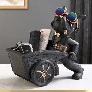 Figurine bouledogue français avec Barrow