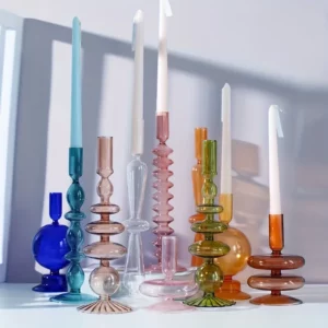 Bougeoir ou vase en verre