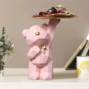 Plateau de rangement ours géométrique pour clés et petits accessoires