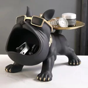 Figurine bouledogue pour rangement de petits accessoires