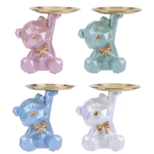 Figurine ours géométrique, porte-clé multifonctionnel