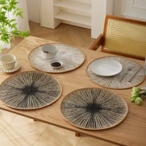Set de table ronds en macramé pour la décoration de table