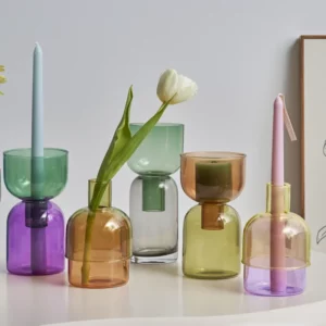 Bougeoir en verre ou vase à assortir selon vos envies