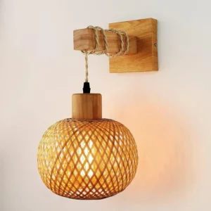 Applique murale en bambou et rotin