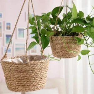 Jardinière suspendue en macramé pour plantes